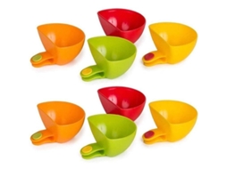 Conjunto de Porções Nova LINE de plástico colorido 8 peças para chips e molhos com suporte