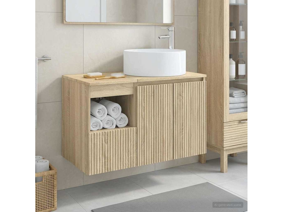 Vidaxl Conjunto De Móveis Para Banheiro 2 Unid. Carvalho Sonoma