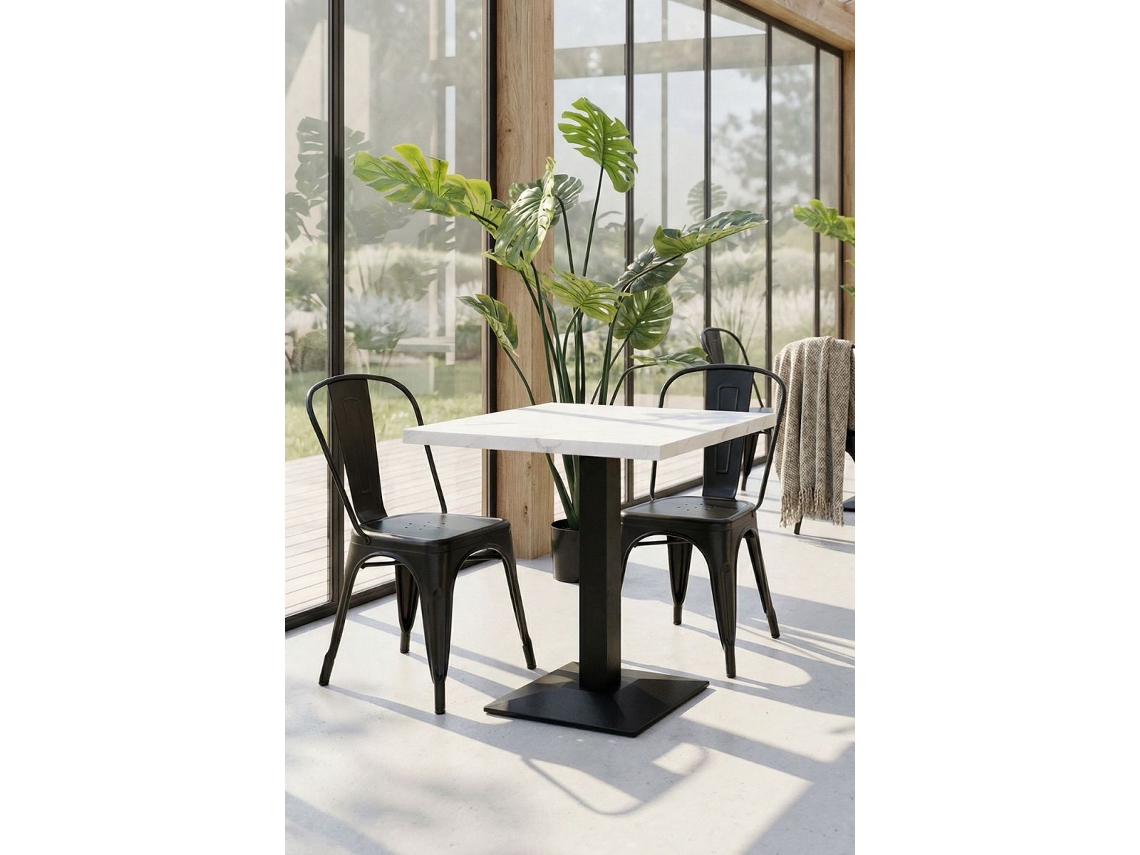Mesa Kuat Black 70 Cm - Mármore