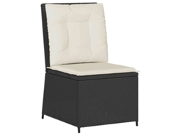 Conjunto 1 Sofá De Jardim Vidaxl Preto Vime Pe (54 X 67 X 95 Cm)