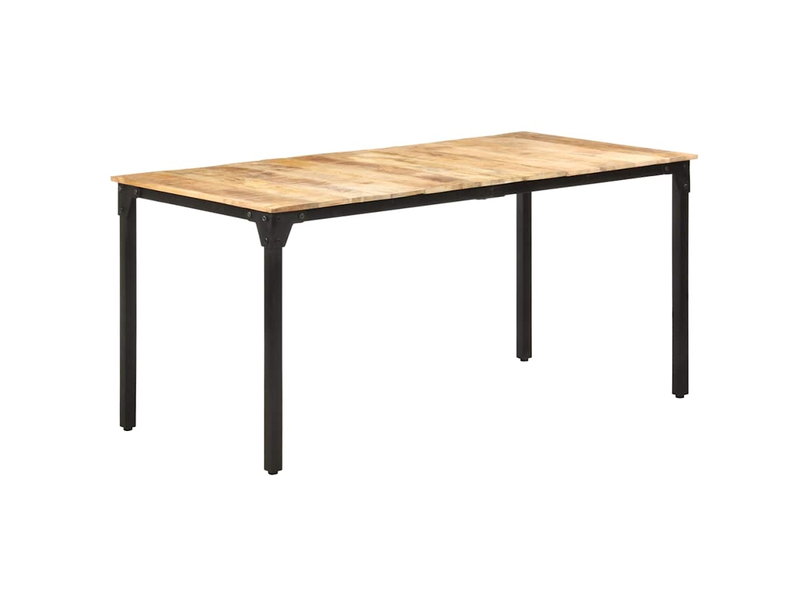 Vidaxl Mesa De Jantar 160x80x76 Cm Madeira De Mangueira Áspera