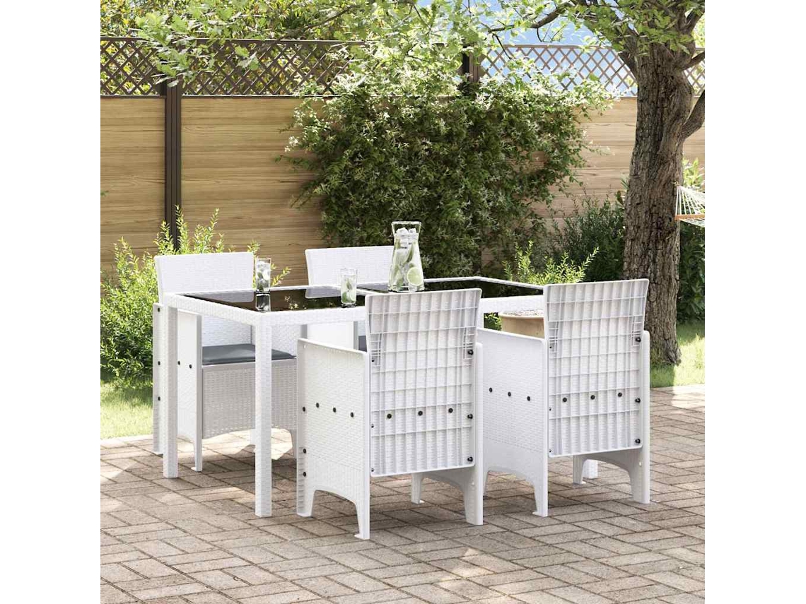 Vidaxl Cadeira De Jardim 4 Unid. Branco Polipropileno