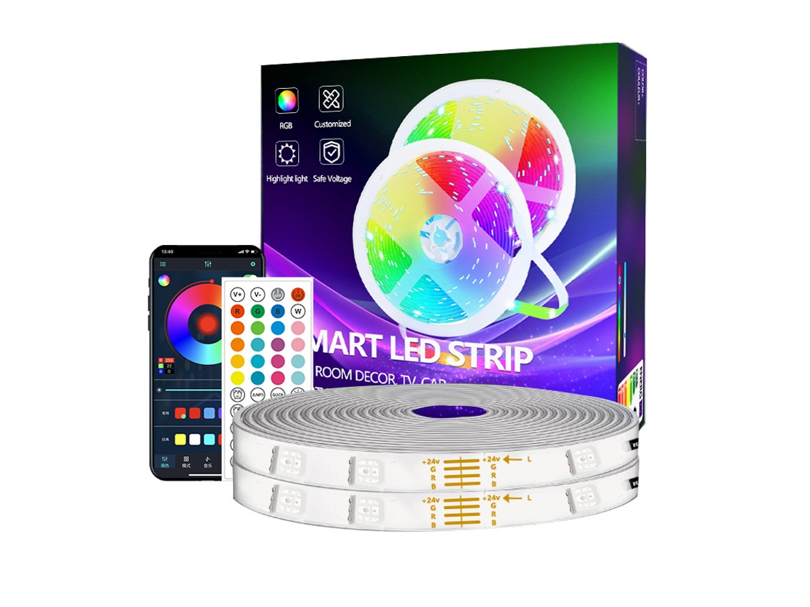 Controlador Bluetooth Inteligente Rgb para Fita de Led de 10 Metros com 44 Teclas BRILVIBERA