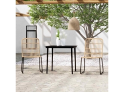 Vidaxl 3 Pcs Conjunto De Jantar Para Jardim Cor De Carvalho
