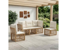 Vidaxl Conjunto De Sofás Para Exterior Natural Poliéster