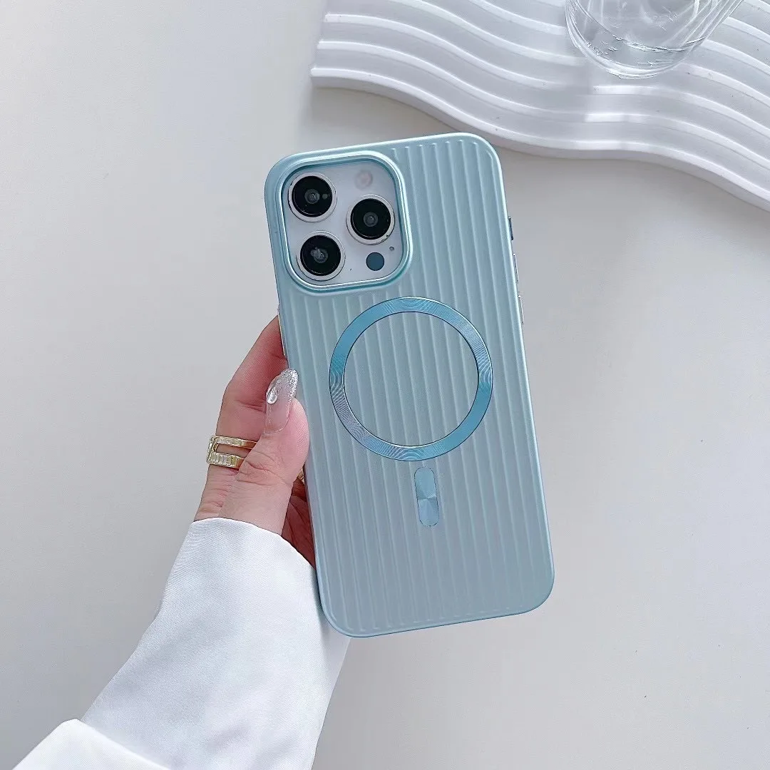 (azul Celeste, Iphone 13 Pro) Capa Elegante Fosca Com Carregamento Magnético Para Celular, Capa Protetora À Prova De Choque.