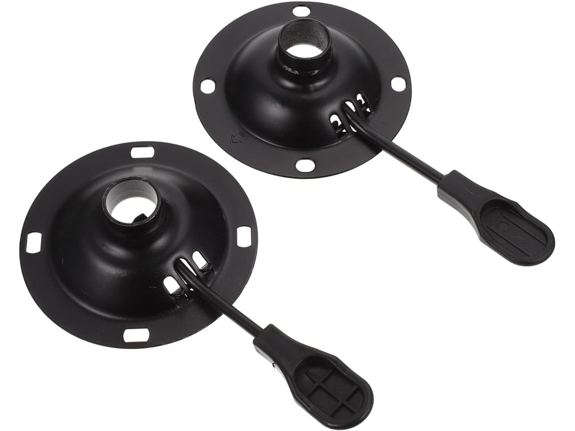 Fixadores Redondos de Metal Preto para Cadeiras Giratórias, 2 Peças com Acabamento Impecável. SFUSHOS