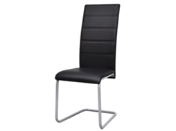 Cadeiras de jantar cantilever 6 Pcs couro artificial preto MAISON EXCLUSIVE