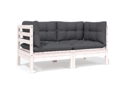2-seater Garden Sofa, 2-seater Garden Sofas Vidaxl Branco Madeira De Pinho (n/a)
