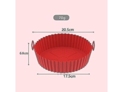 Recheio De Silicone Resistente Ao Calor Para Air Fryer, Forno E Micro-ondas, Lavável Em Lava-louças, 20,5cm X 17,5cm X 6,8cm