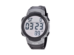 Reloj Digital Deportivo Led Luz De Fondo De Pulsera Redondo Gris