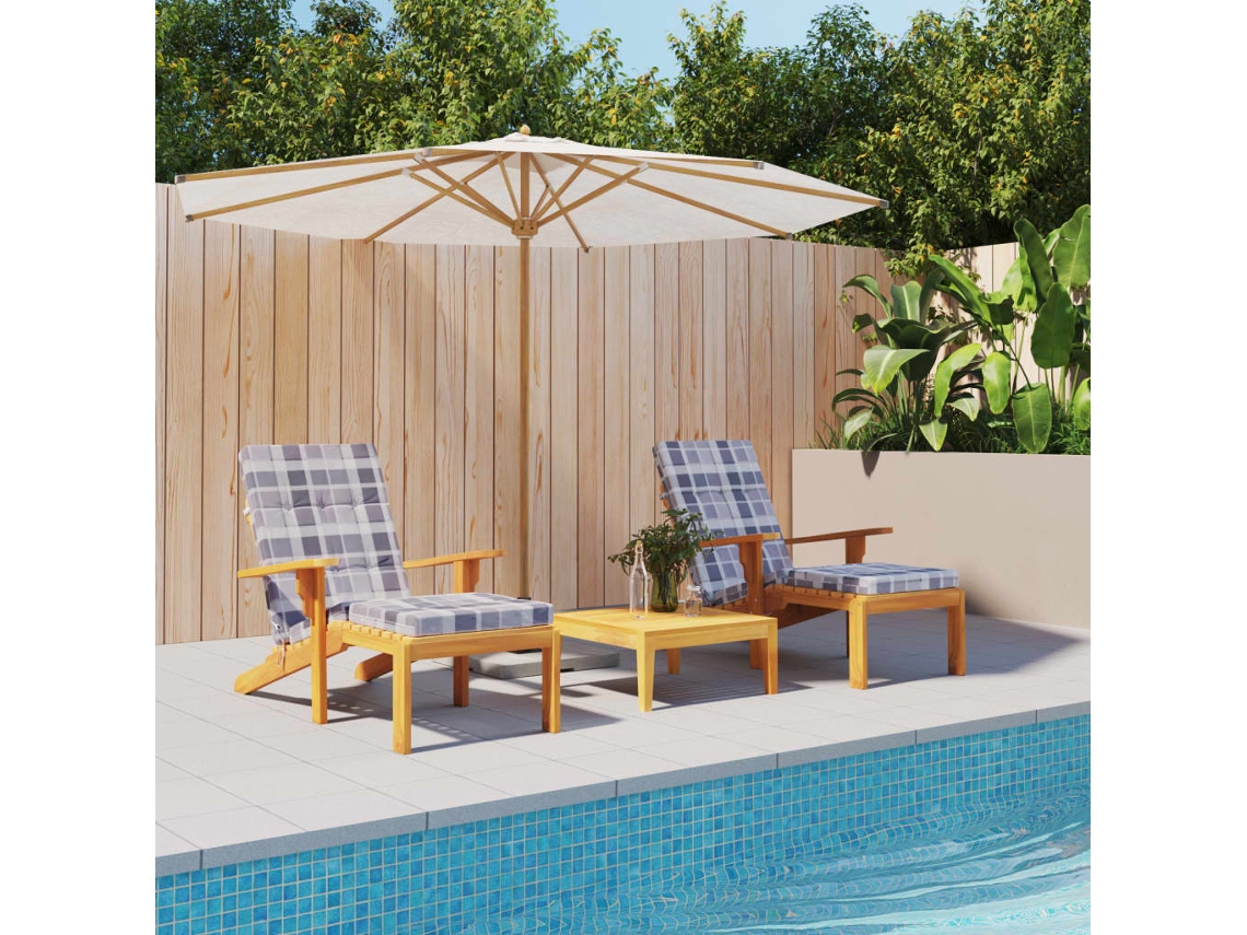 Vidaxl Almofadões P/ Cadeira Terraço 2 Pcs Tecido Oxford Xadrez Cinza