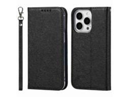 Capa Pega Para Iphone 14 Pro Max Pele Sintética Preto
