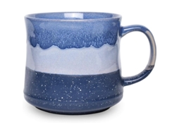 Caneca de cerâmica Rebe grande, 621 ml (21 oz), para café e chá, própria para lava-louças e micro-ondas, ideal para casa e escritório (azul)