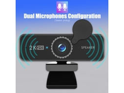 Webcam 1440p Hd com Microfone e Alto falantes Ângulo 120° Plug And Play para Pc Laptop