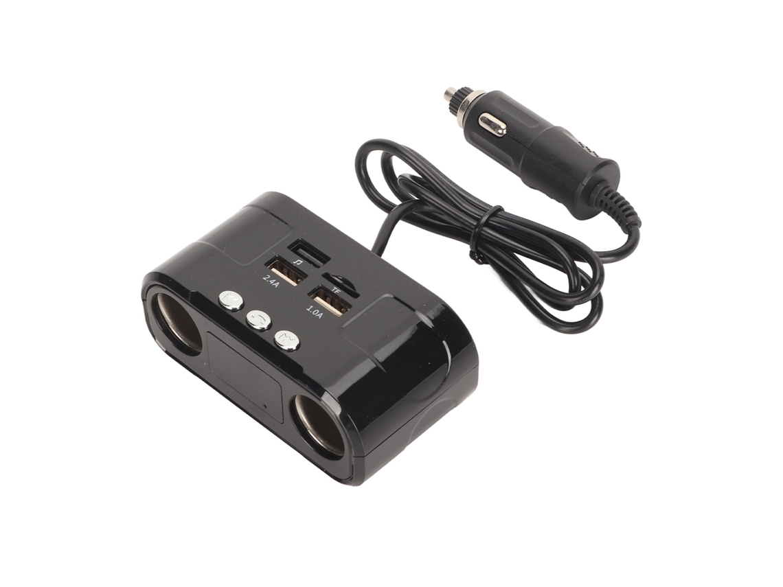 Carregador De Carro 1 Para 2 Usb Bluetooth Cartão De Memória 12-24v