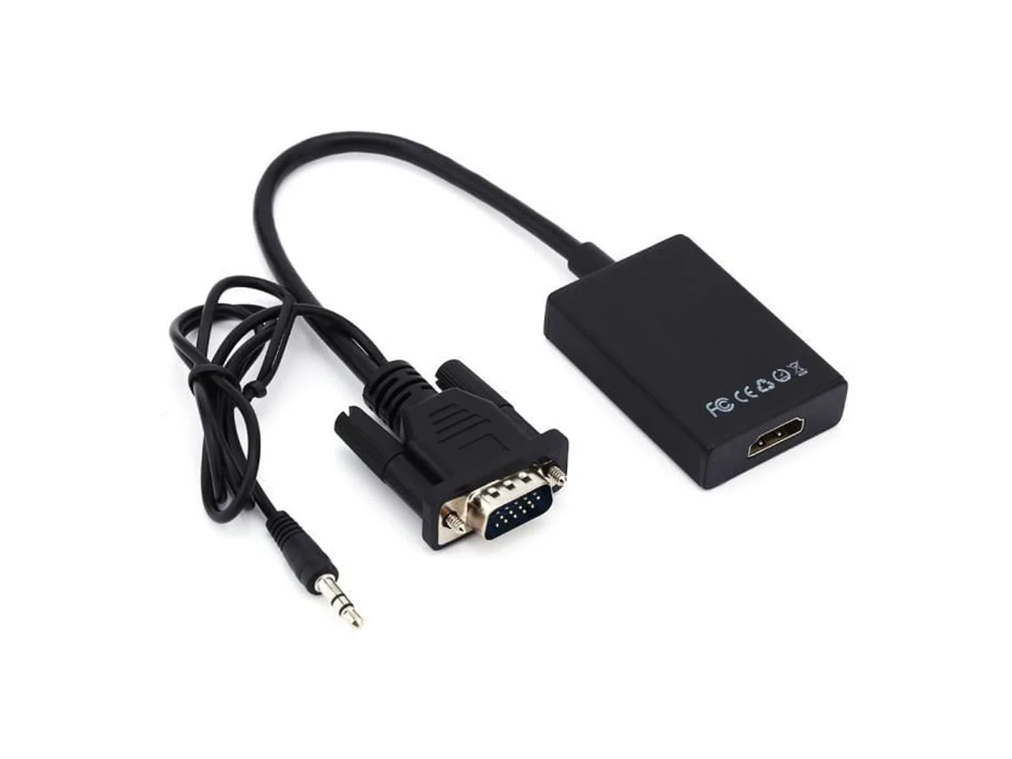 Adaptador Vga para Hdmi 1080p de Alta Definição Cabo de Conversão de Áudio e Vídeo com Usb 4k Velocidade Uso Escritório Som Estéreo Pc Tv STELASPLEN