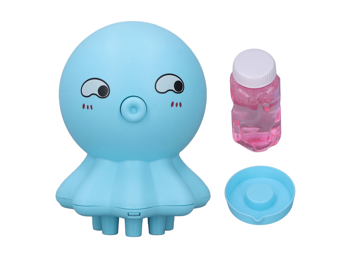 Primerox máquina de Bolhas Elétrica Infantil Forma de Polvo Azul com Solução Baixo Ruído