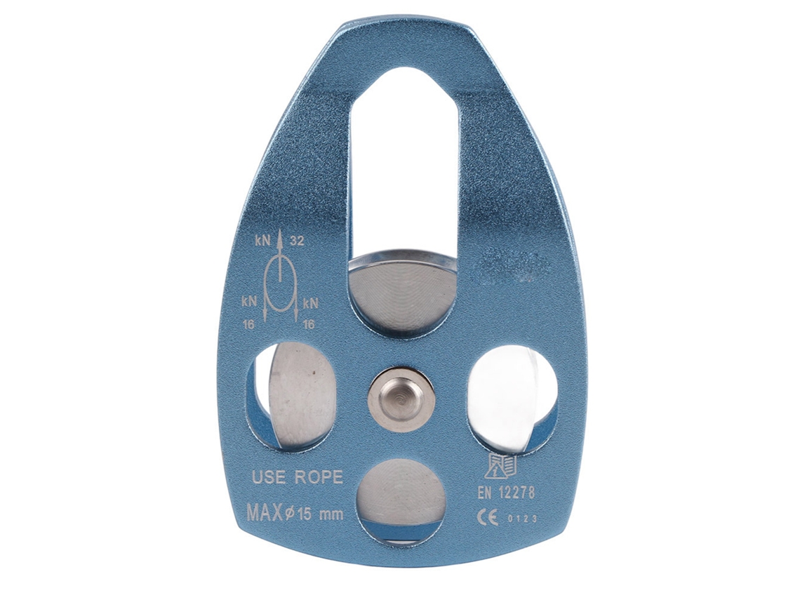 Polia de Resgate de Escalada 32kn com Placa Oscilante Azul S/MARCA