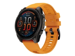 Bracelete para Garmin Silicone com cor sólida, liberação rápida, fivela de aço preta, laranja XIAOMOYU (22mm)