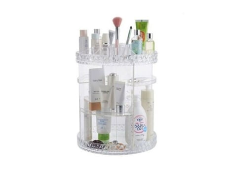 Crilex Organizador Transparente Redondo para Truques de Joalheria Maquiagem Cosmética 59069