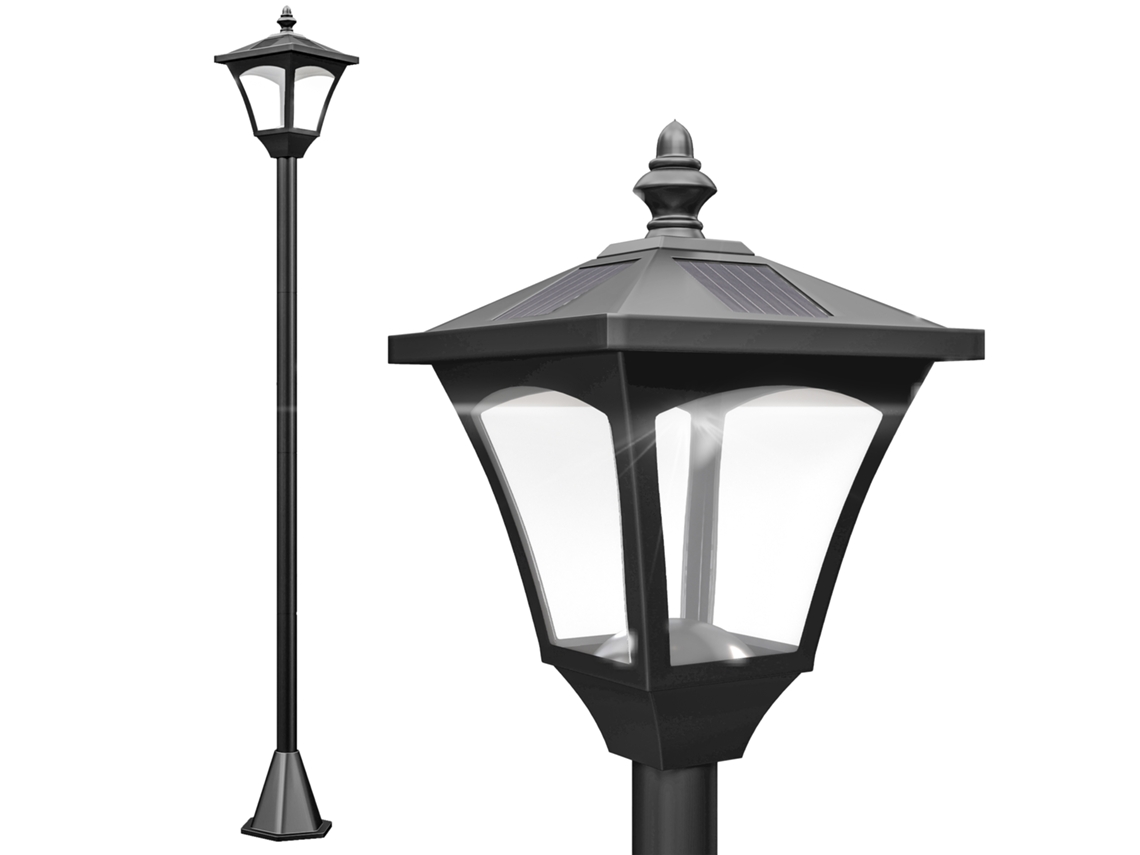 Luminária solar de jardim LED IP44, 15x15x177 cm preta CHEZMOI