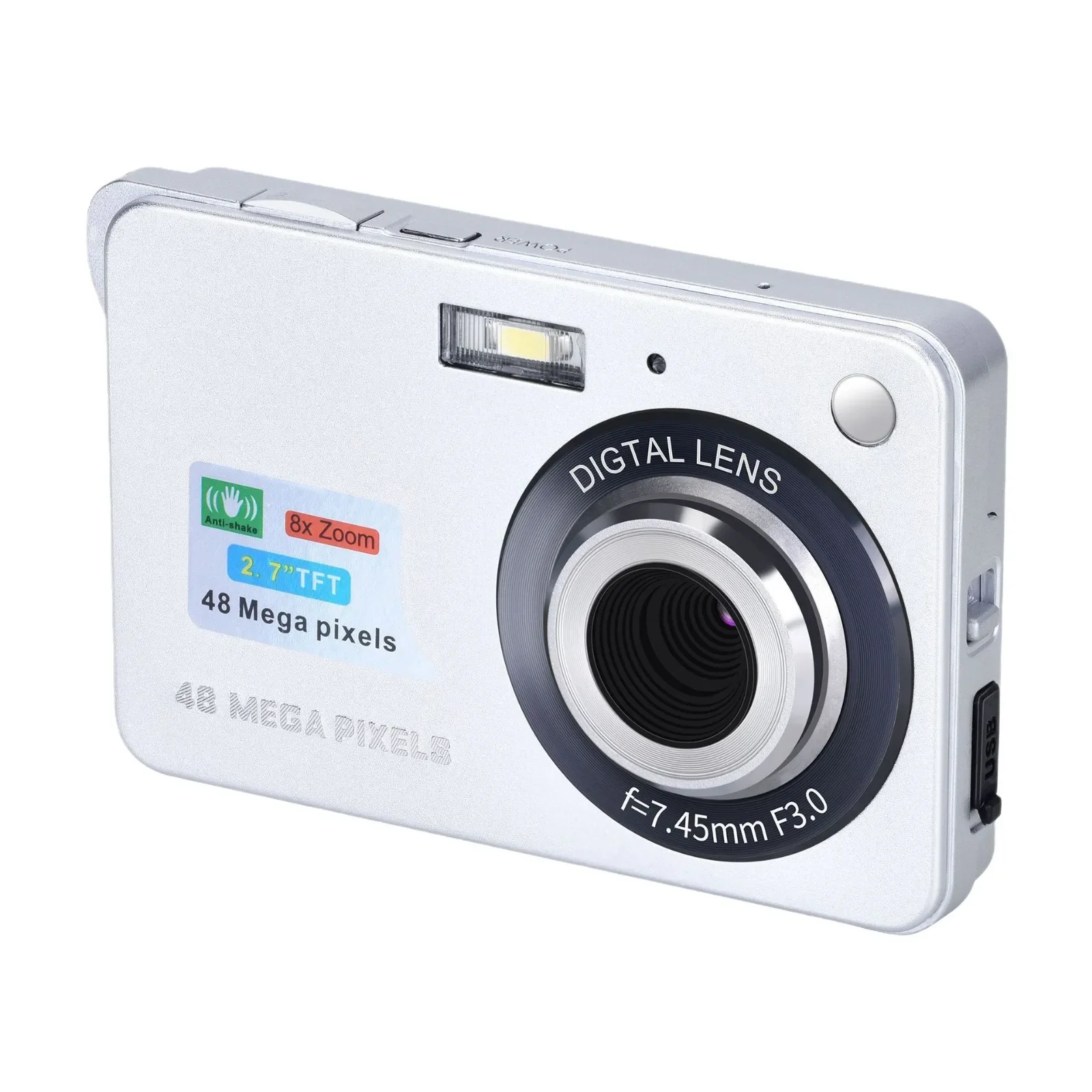 Câmera/filmadora Digital Infantil de Alta Definição com Tela Lcd de 48mp e Estabilização de Imagem para Ambientes Externos MDUG (prateado)