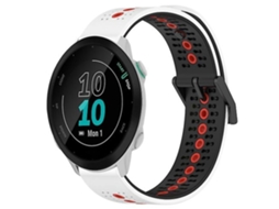 Pulseira Garmin Forerunner 55 De 20 Mm, Silicone Respirável Tricolor, Branca, Preta, Vermelha.