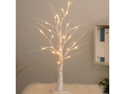 Luminária de Bétula Alta e Clara 45 Cm com 24 Luzes Led Brancas Quentes, Alimentada por Bateria/usb BRILVIBERA