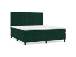Cama com Molas/colchão 180x200 Cm Veludo Verde escuro MAISON EXCLUSIVE
