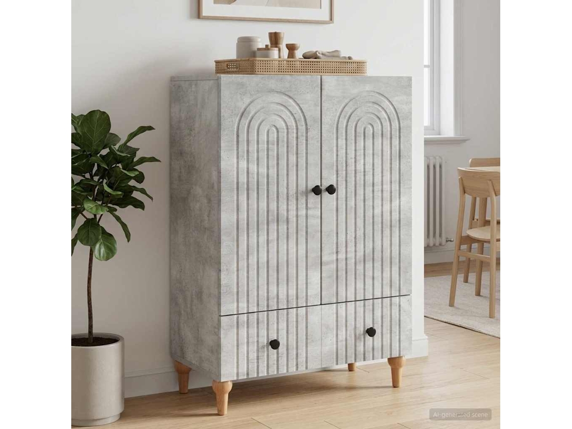 Vidaxl Buffet Cinzento Cimento 66 X 34,5 X 95 Cm Derivados De Madeira