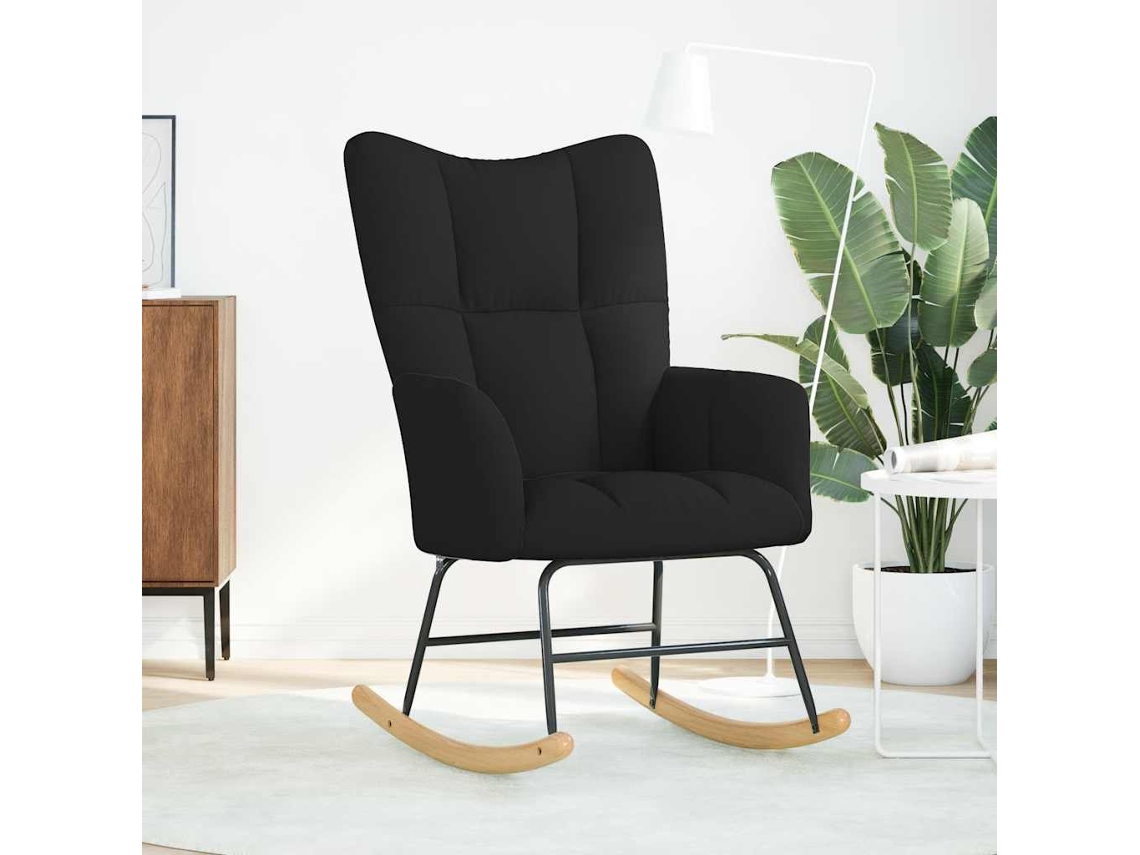 Maison Exclusive - Cadeira De Baloiço Tecido Preto