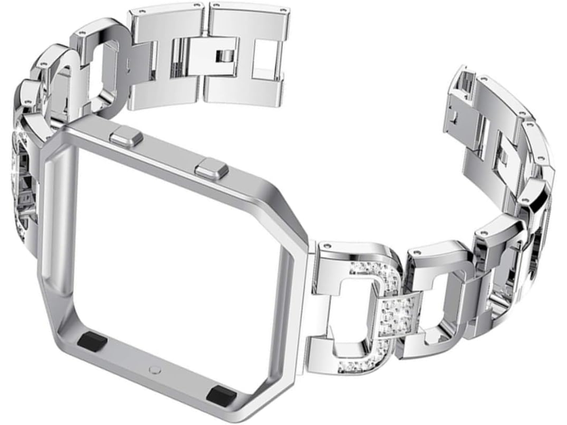 Pulseira De Aço Inoxidável Com Strass, Curva Para Smartwatch,