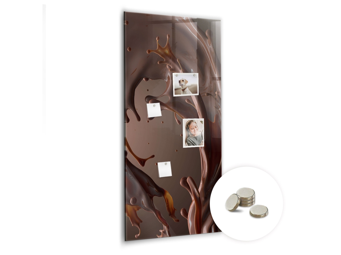Quadro De Vidro Magnético Leite Com Chocolate Para A Sala De Estar Espelharte (60x120 Cm)