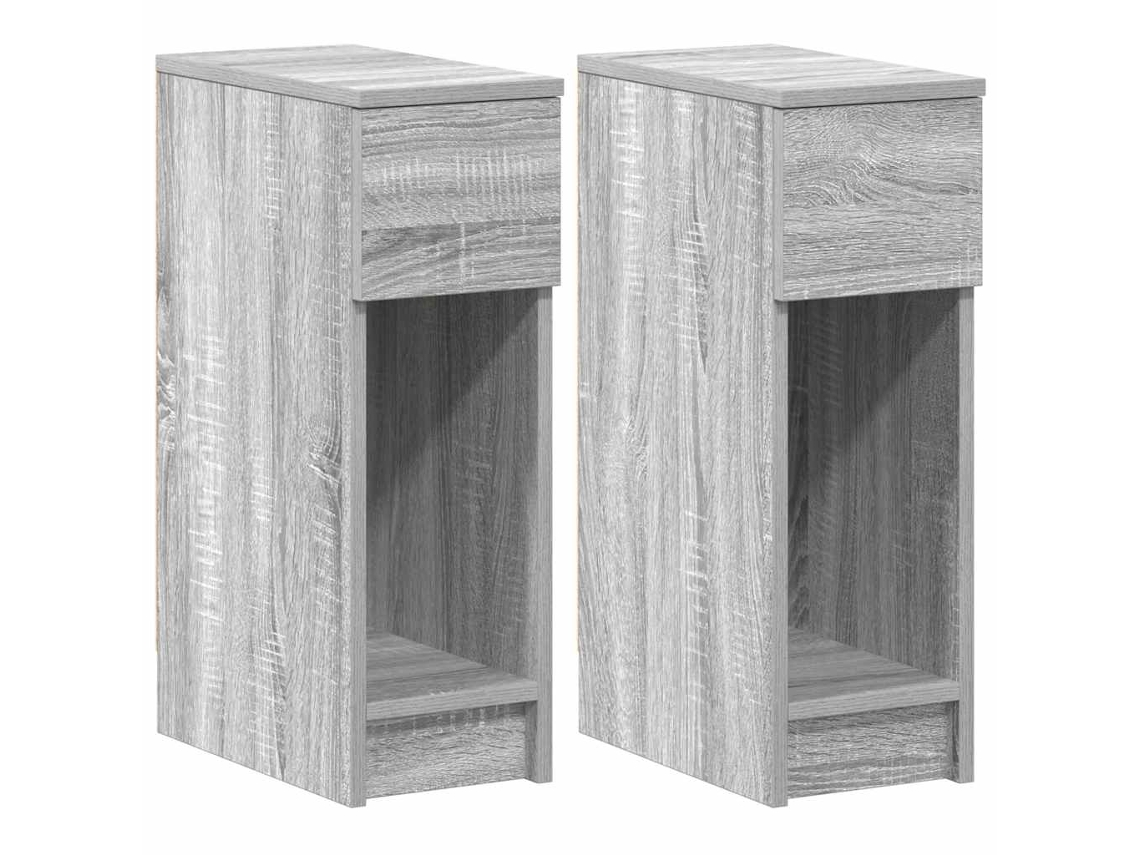 Conjunto de 2 Mesas de Cabeceira com Gaveta Cinzento Sonoma MAISON EXCLUSIVE (20x36x60 cm)