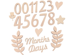 Placa com Números para Fotos de Menino e Menina, Ideal para Chá de Bebê e Aniversário. CHABERLU