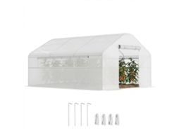 Estufa Túnel BTFORUS 4x3x2m com 2 janelas, cobertura de PE anti UV, branca