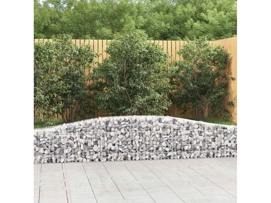 Vidaxl Cestos Gabião Arqueados 3 Pcs 400x30x40/60 Cm Ferro Galvanizado