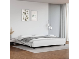 Vidaxl Estrutura De Cama 200x200 Cm Couro Artificial Branco