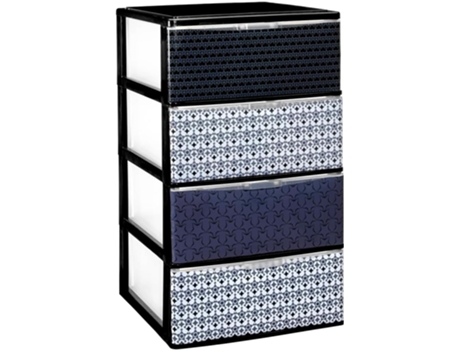 Cômoda Empilhável de Plástico Modelo Iris Design de Mosaico Gavetas de Armazenamento Modular COMFORT HOUSE