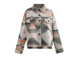 2026-camisa Chaqueta Vintage Para Mulher De Manga Longa Com Botões E Estampa Geométrica Solta E Quente S Rosa