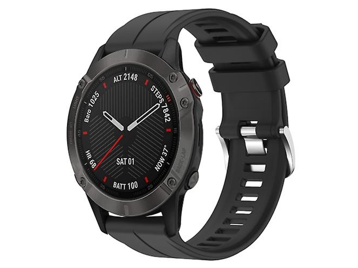 Bracelete para Garmin Fenix 6 Sapphire Gps 22Mm Faixa de Relógio de Silicone de Cor Sólida Preta VENISYMLIS