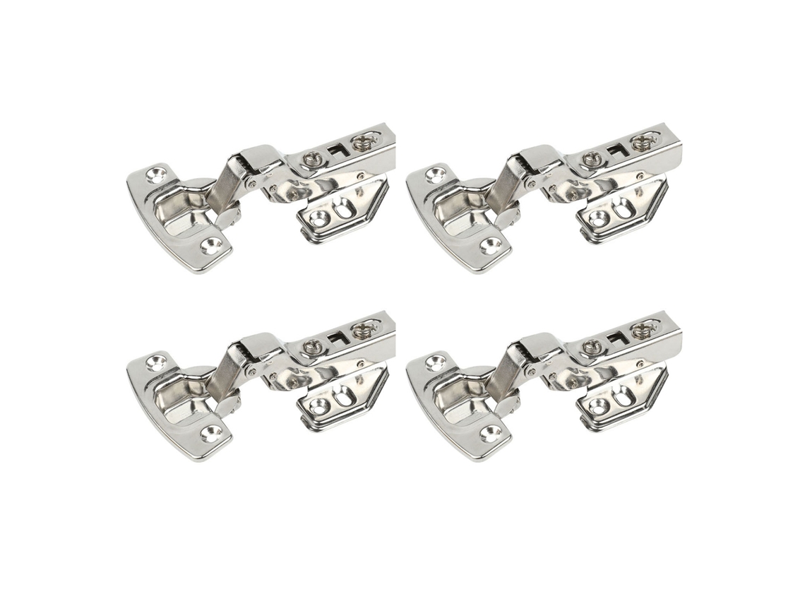 Kit de dobradiças de aço inoxidável 304 com fechamento suave para móveis, 4 peças.