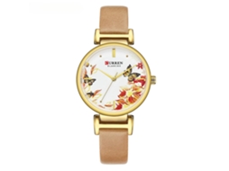Relógio Lurelia, Feminino, Couro, Dourado, Moderno