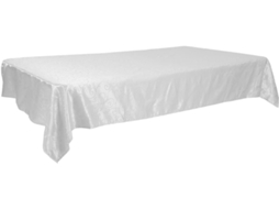 Toalha De Mesa De Poliéster Branco Damasco, Impermeável E Resistente A Óleo, Formato
