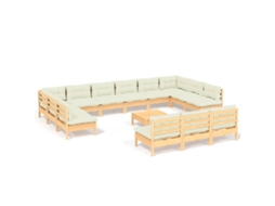 Garden Lounge Set, Garden Lounge Sets Vidaxl Creme Madeira De Pinho (n/a)