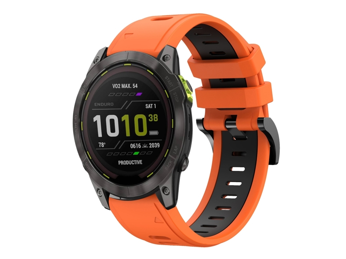 Bracelete Silicone Esportivo para Garmin Enduro 3 XIAOMOYU (26mm) Laranja e Preto
