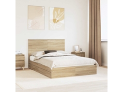 Vidaxl Cama Com Armazenamento Com Gaveta Carvalho Sonoma 160 X 200 Cm