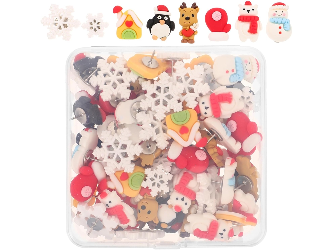 80 Tachinhas Decorativas Multifuncionais De Natal Com Desenhos Papai
