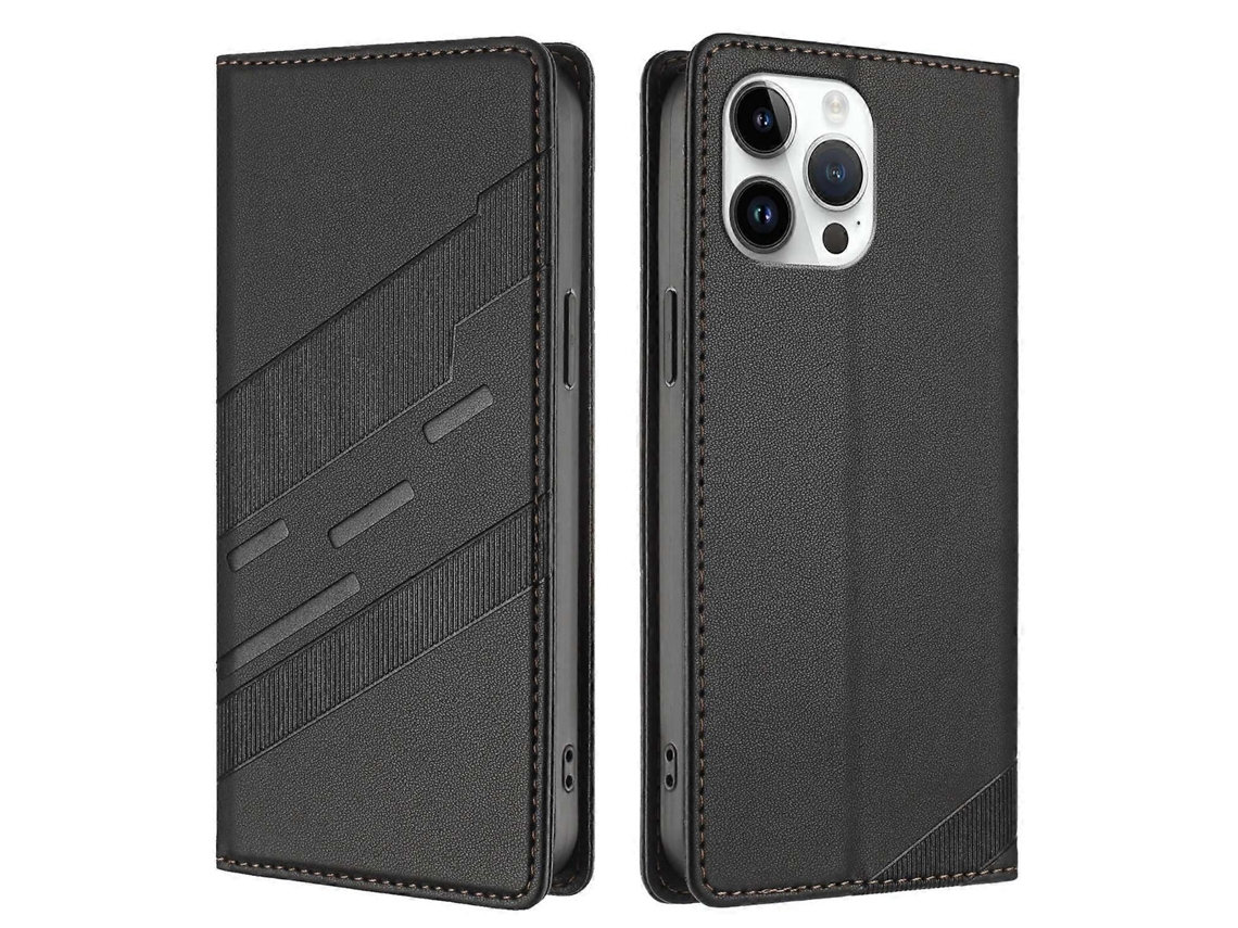 Capa De Couro Com Suporte E Estampa Estilo Punk Para Iphone 13 Pro Max De 6,7 Polegadas